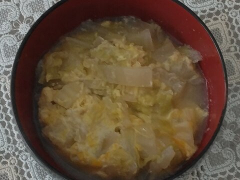 胃腸に優しい✨野菜と卵の味噌汁✨